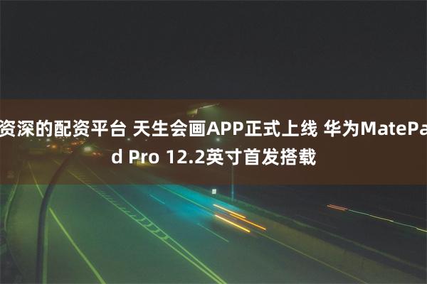 资深的配资平台 天生会画APP正式上线 华为MatePad Pro 12.2英寸首发搭载