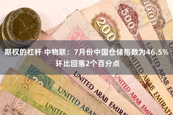 期权的杠杆 中物联：7月份中国仓储指数为46.5% 环比回落